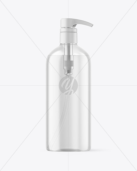 Clear Plastic Bottle with Pump Mockup