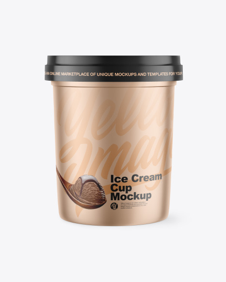 Metallic Ice Cream Cup Mockup - Premium+Psd+Ice+Cream+Jar+Packaging+Mockup