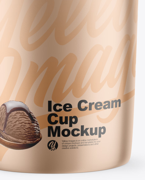 Metallic Ice Cream Cup Mockup