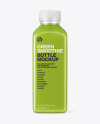 Green Smoothie Bottle with Condensation Mockup