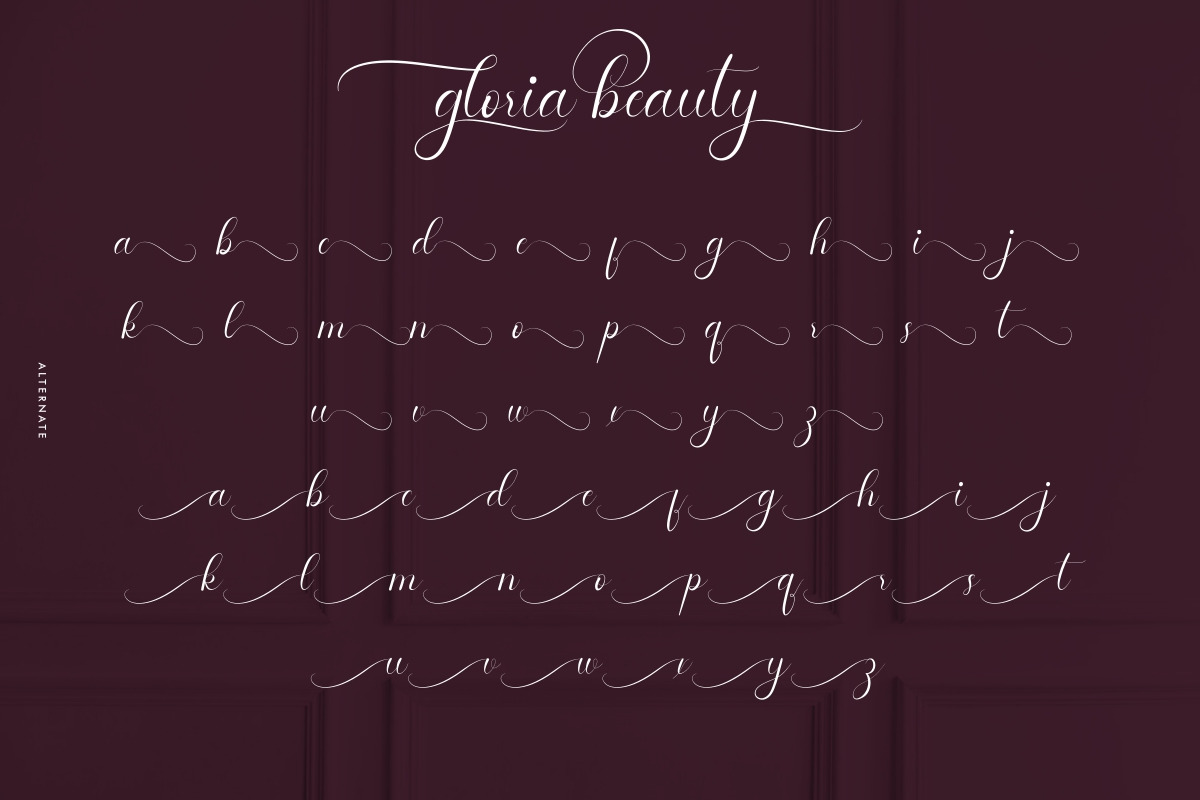Gloria Beauty Calligraphy Font Gloria Beauty Calligraphy Font