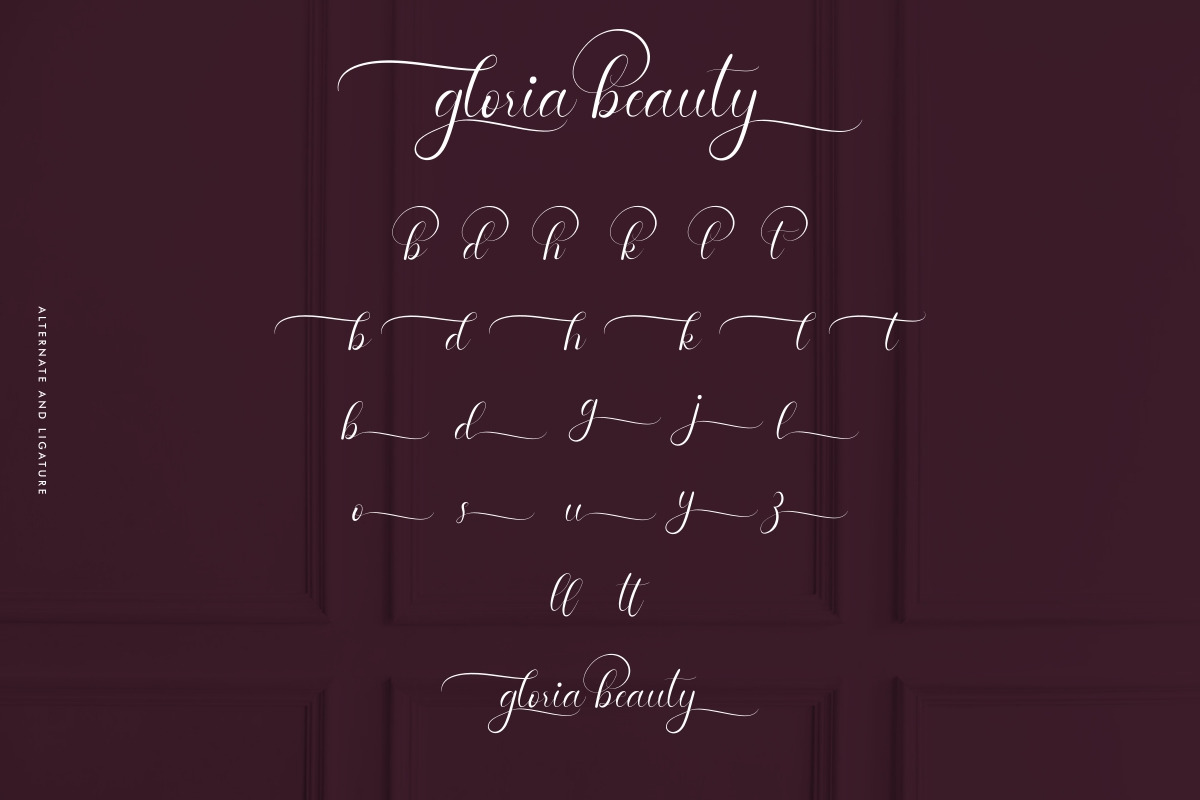 Gloria Beauty Calligraphy Font Gloria Beauty Calligraphy Font