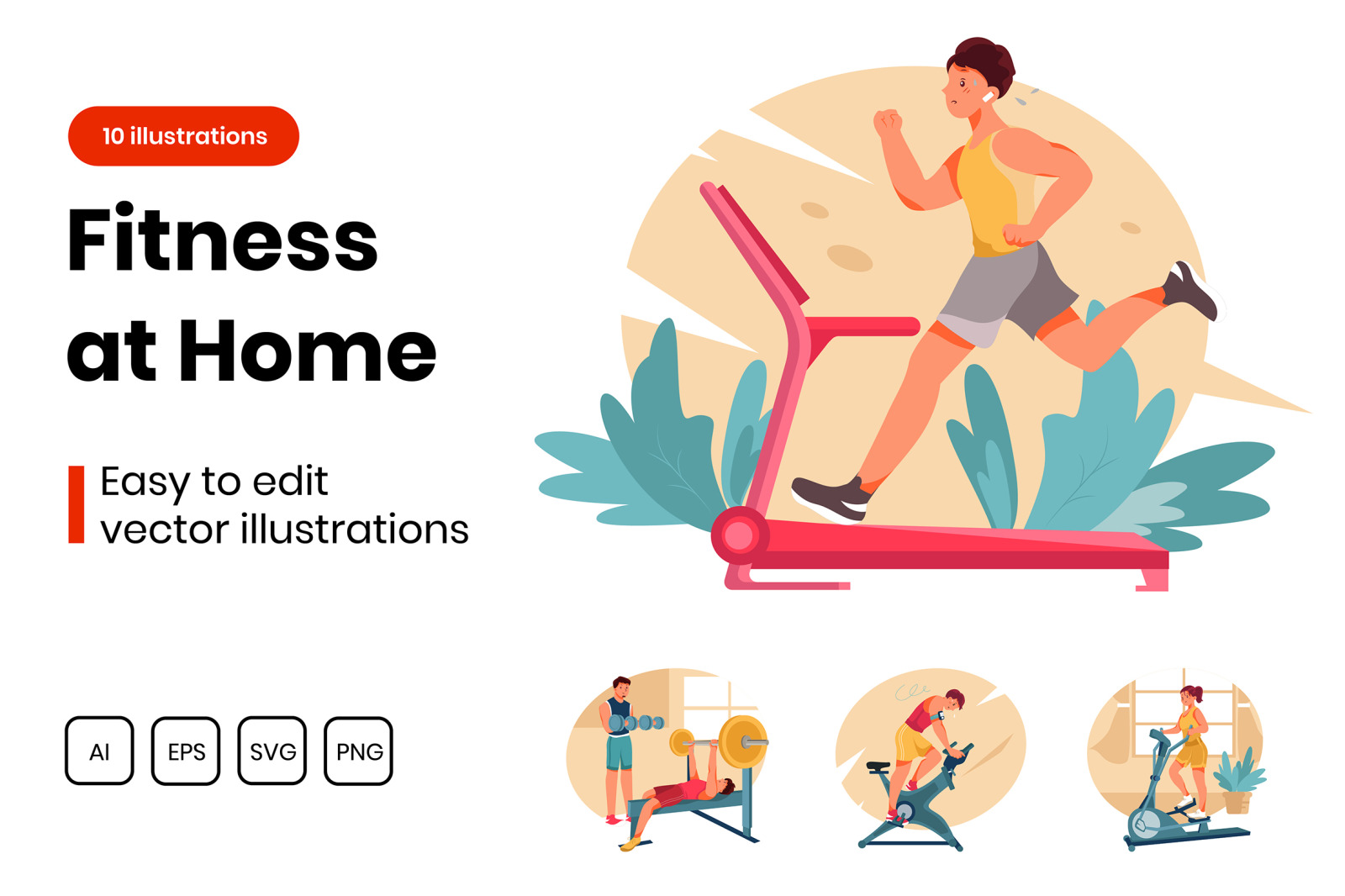 M318_ Fitness at home Illustrations