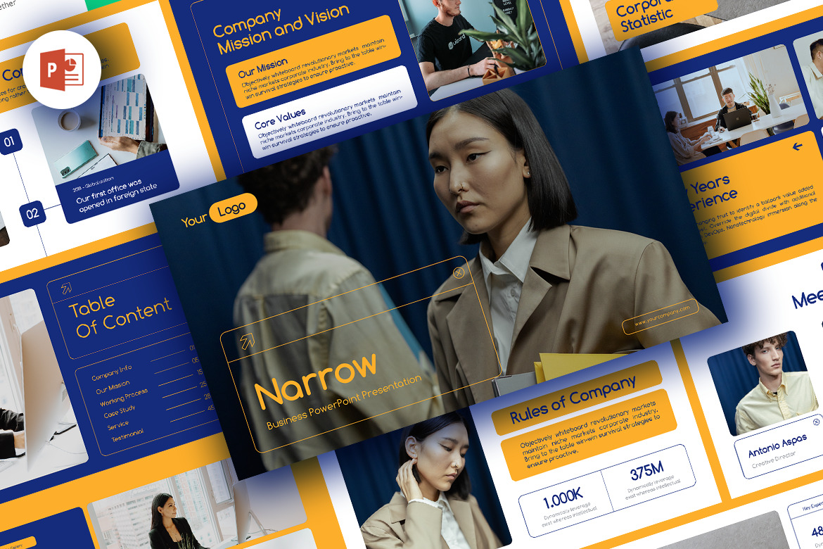 Narrow PowerPoint Business Presentation Narrow PowerPoint Business Presentation