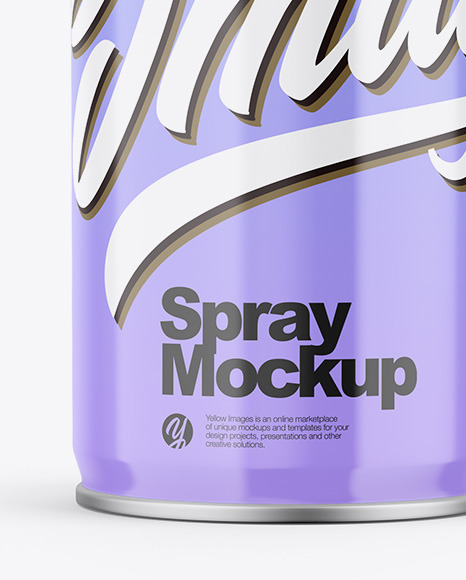 Glossy Spray Can Mockup