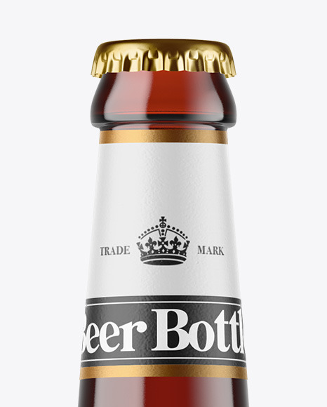 Dark Amber Glass Beer Bottle Mockup