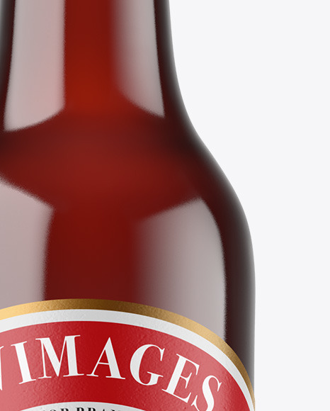 Dark Amber Glass Beer Bottle Mockup