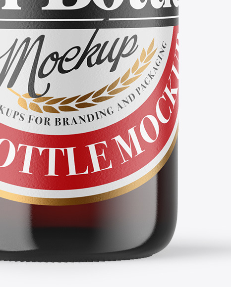 Dark Amber Glass Beer Bottle Mockup