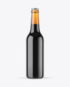 Amber Glass Dark Beer Bottle Mockup