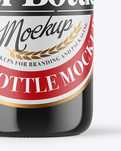 Amber Glass Dark Beer Bottle Mockup