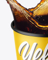 Matte Paper Coffee Cup w/ Splash Mockup