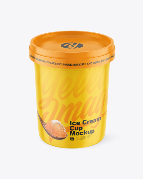 Glossy Ice Cream Cup Mockup