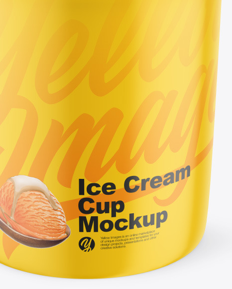 Glossy Ice Cream Cup Mockup