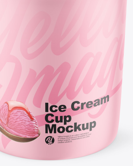 Matte Ice Cream Cup Mockup