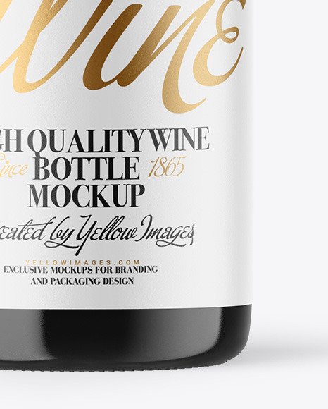 Dark Glass Wine Bottle Mockup