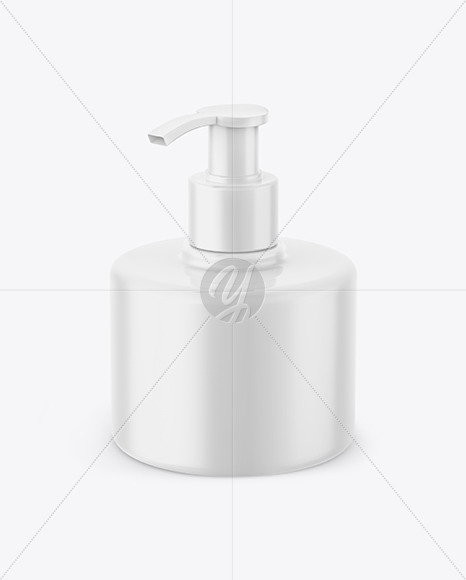 Glossy Liquid Soap Bottle with Pump Mockup