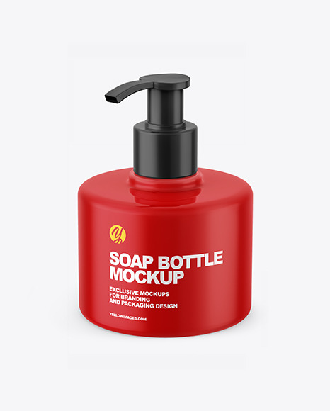 Matte Soap Bottle with Pump Mockup