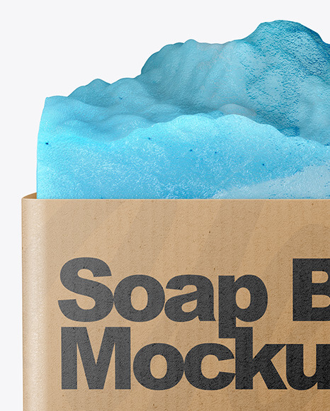 Handmade Soap Bar with Kraft Label Mockup