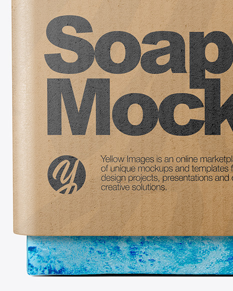 Handmade Soap Bar with Kraft Label Mockup