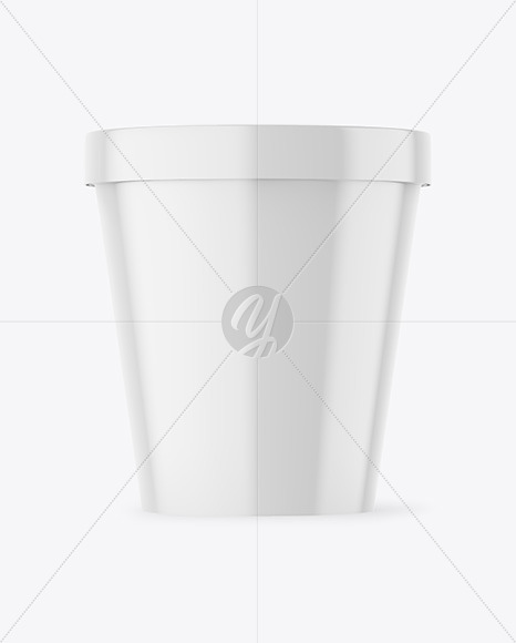 Glossy Plastic Ice Cream Container Mockup