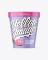 Glossy Plastic Ice Cream Container Mockup