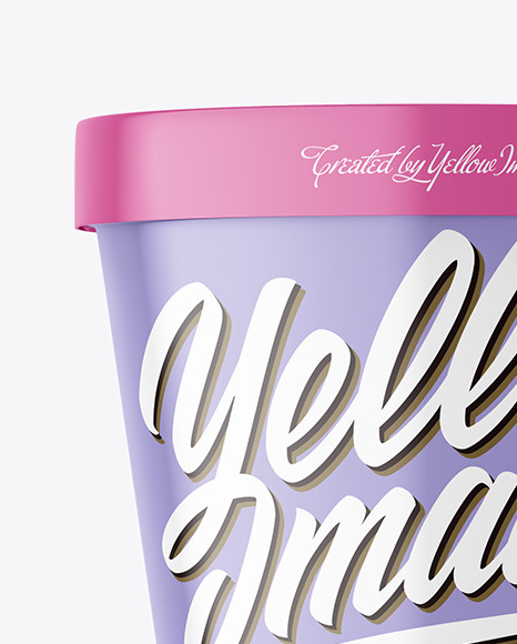 Glossy Plastic Ice Cream Container Mockup