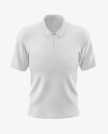 Men&#039;s Zip Polo T-Shirt Mockup - Front View