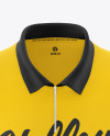 Men's Zip Polo T-Shirt Mockup - Front View