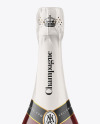 Clear Glass Bottle with Red Champagne Mockup