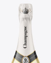 Clear Glass Bottle with White Champagne Mockup