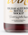 Frosted Glass Bottle with Red Champagne Mockup