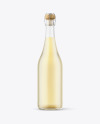 Frosted Glass Bottle with White Champagne Mockup