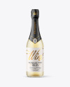 Frosted Glass Bottle with White Champagne Mockup