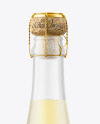 Frosted Glass Bottle with White Champagne Mockup