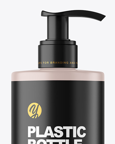 Matte Cosmetic Bottle with Pump Mockup