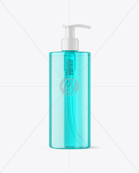 Color Plastic Cosmetic Bottle with Pump Mockup Color Plastic Cosmetic Bottle with Pump Mockup