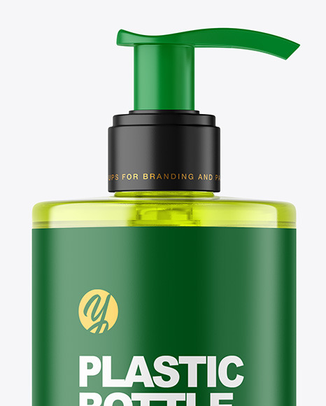Color Plastic Cosmetic Bottle with Pump Mockup Color Plastic Cosmetic Bottle with Pump Mockup