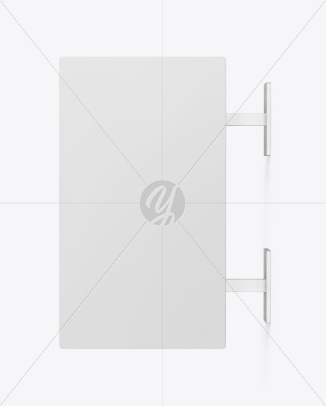 Metallic Rectangular Signboard Mockup