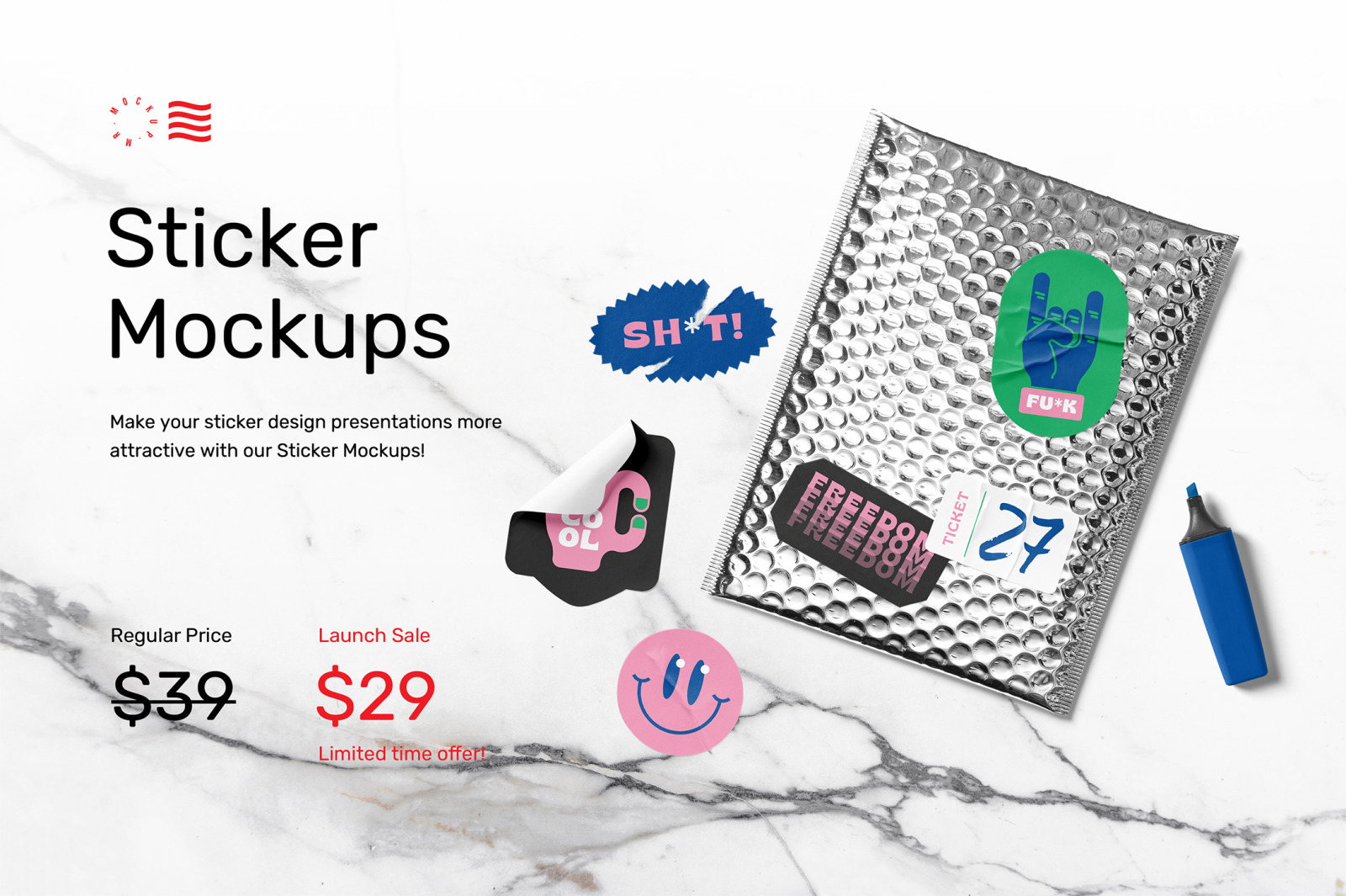 Sticker Mockups Sticker Mockups