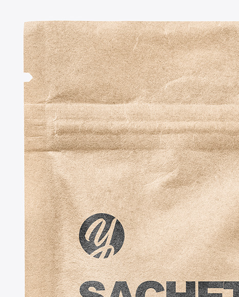 Kraft Paper Sachet with Zip Lock Mockup