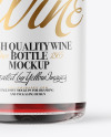 Clear Glass Red Wine Bottle Mockup