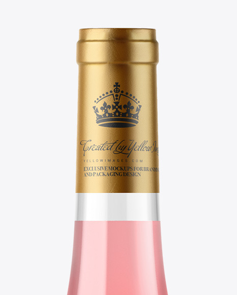 Clear Glass Pink Wine Bottle Mockup