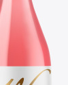 Clear Glass Pink Wine Bottle Mockup