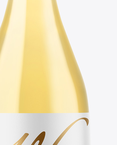 Clear Glass White Wine Bottle Mockup