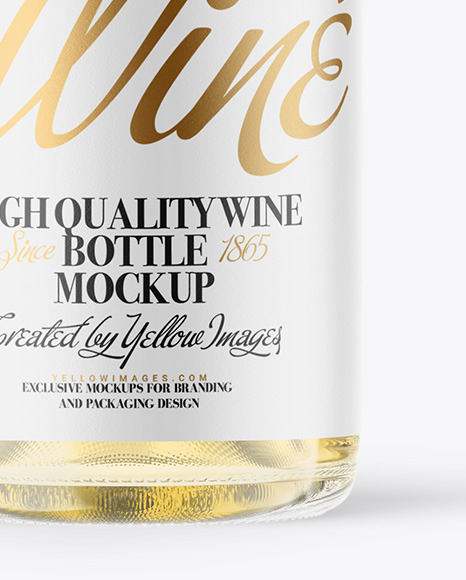 Clear Glass White Wine Bottle Mockup