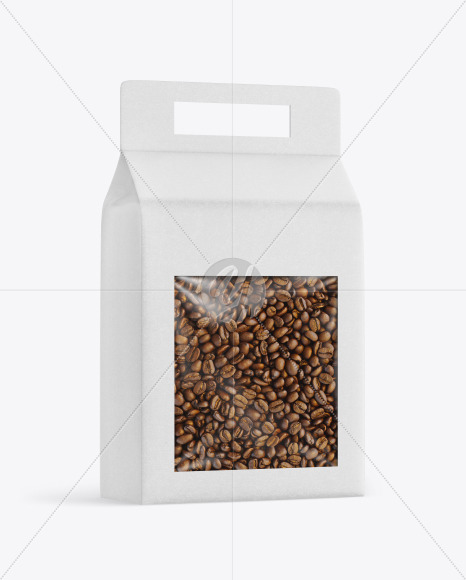 Kraft Box with Coffee Beans Mockup