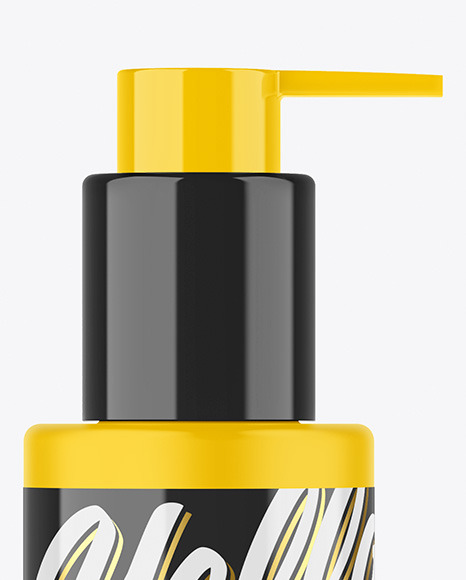 Matte Cosmetic Bottle with Pump Mockup