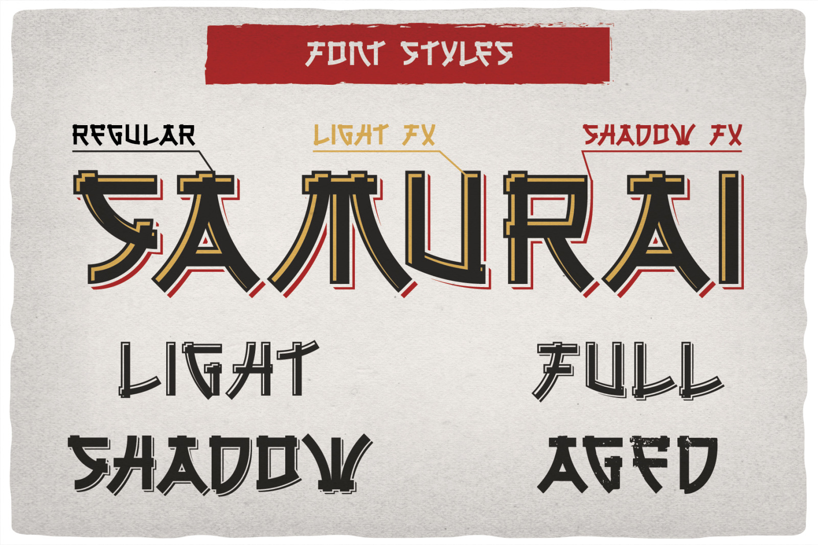 Tokugawa. Font and 10 editable t-shirt designs.