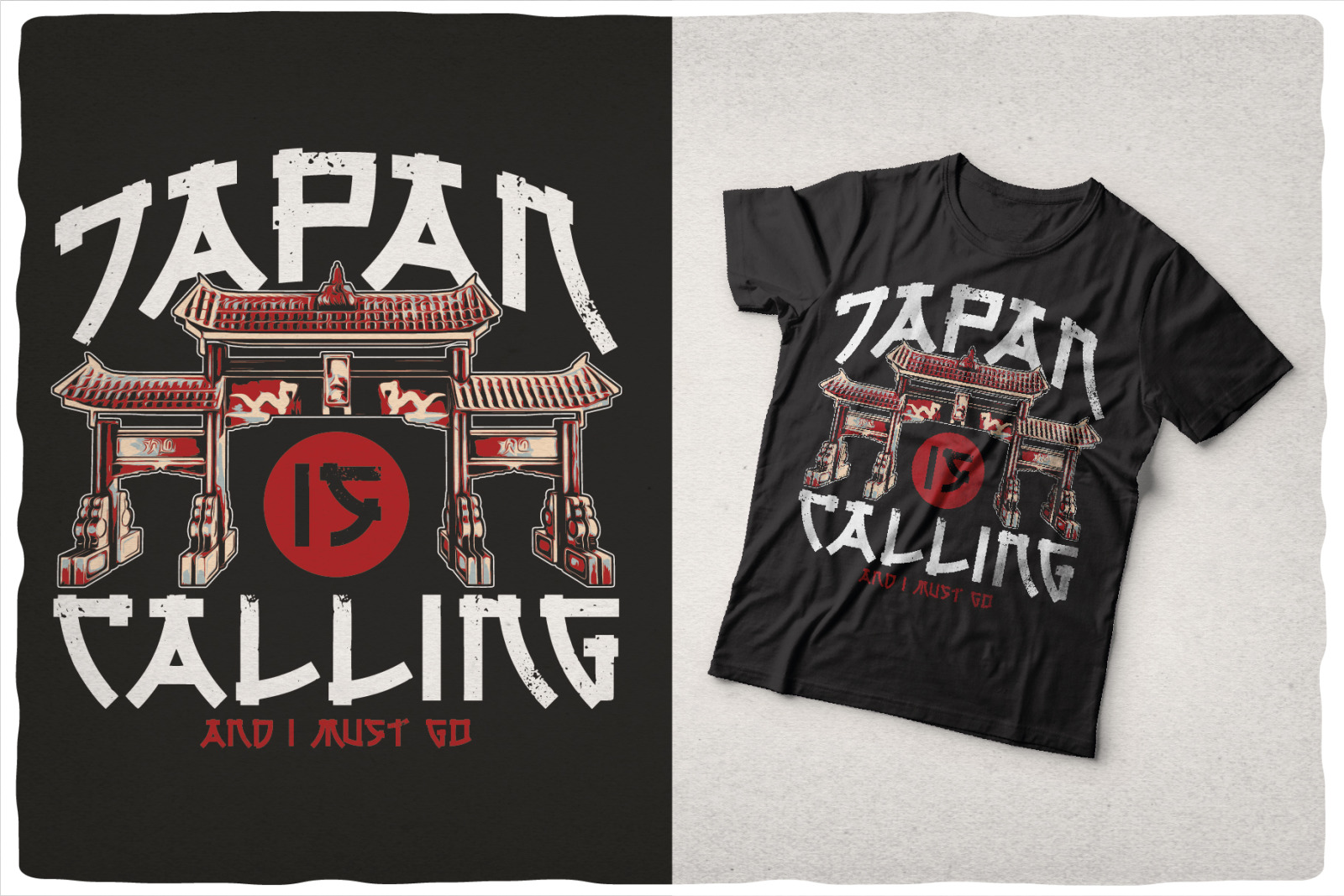 Tokugawa. Font and 10 editable t-shirt designs.