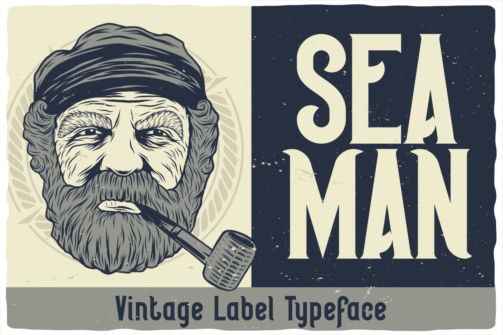 Seaman. Font and 10 editable t-shirt designs.